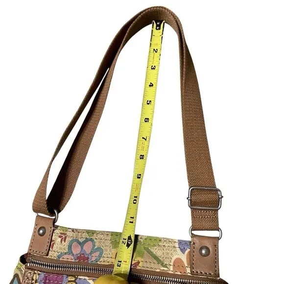 Vintage Fossil Crossbody Shoulder Messenger Canvas Bag Floral Boho Hippie Purse - Picture 16 of 16